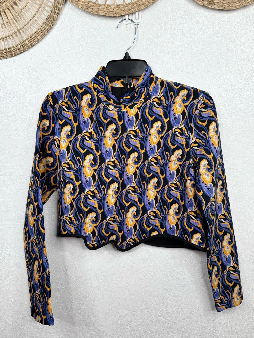 Zara 2-Piece Matching Set Womens Size S Abstract Print Crop Top Mini Skirt